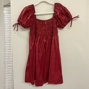 Red Puff Sleeve Dress